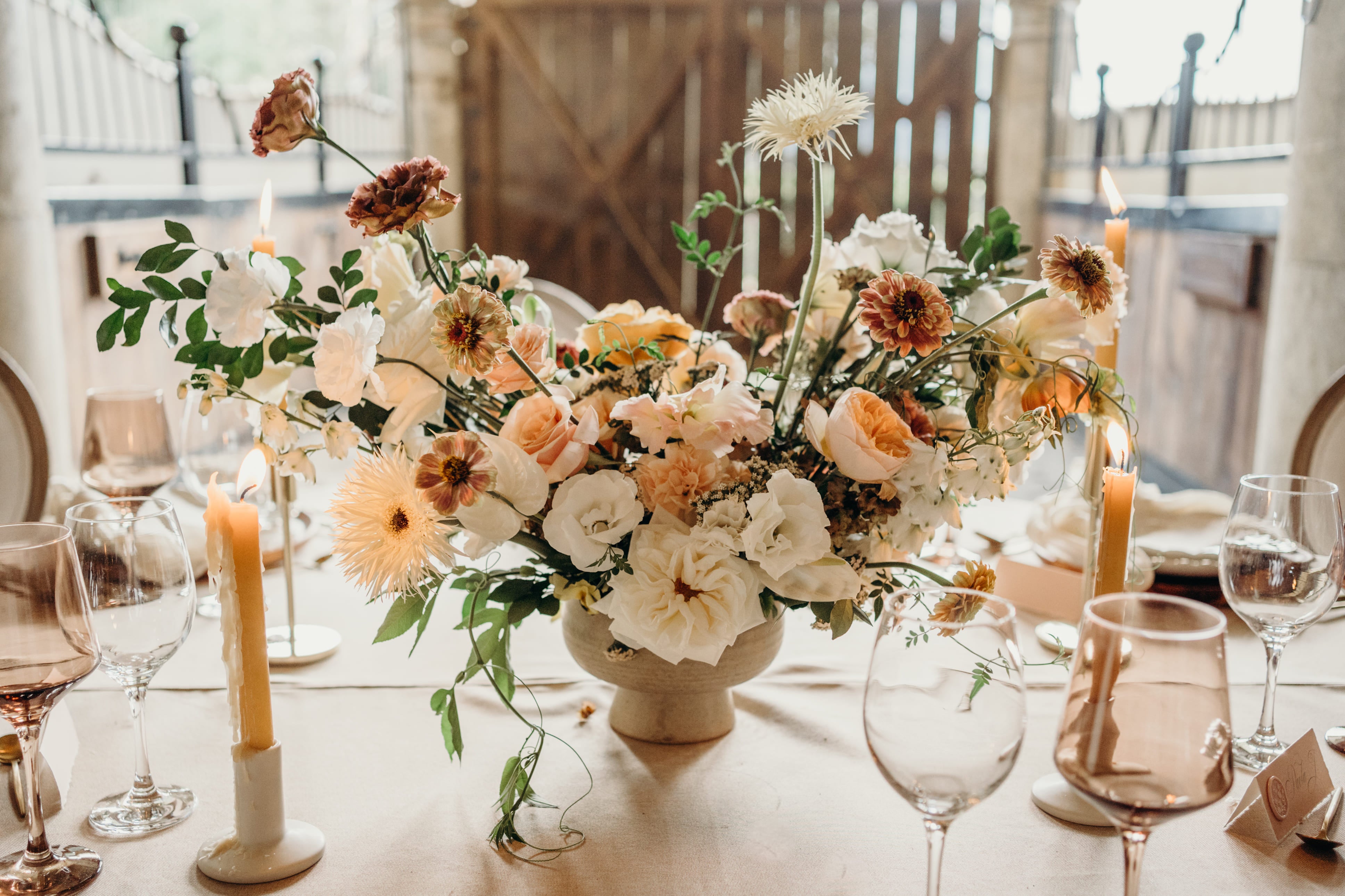 hero image with flowers on a table